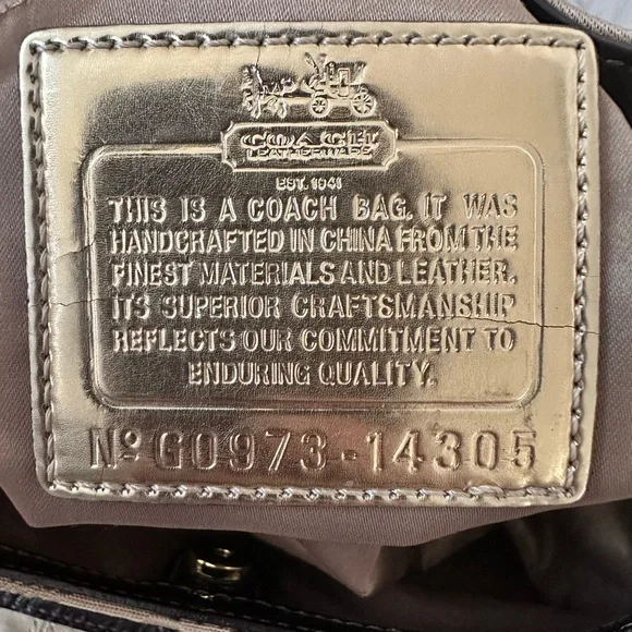 Coach Tan and Brown Signature Shoulder Bag - Picture 13 of 16